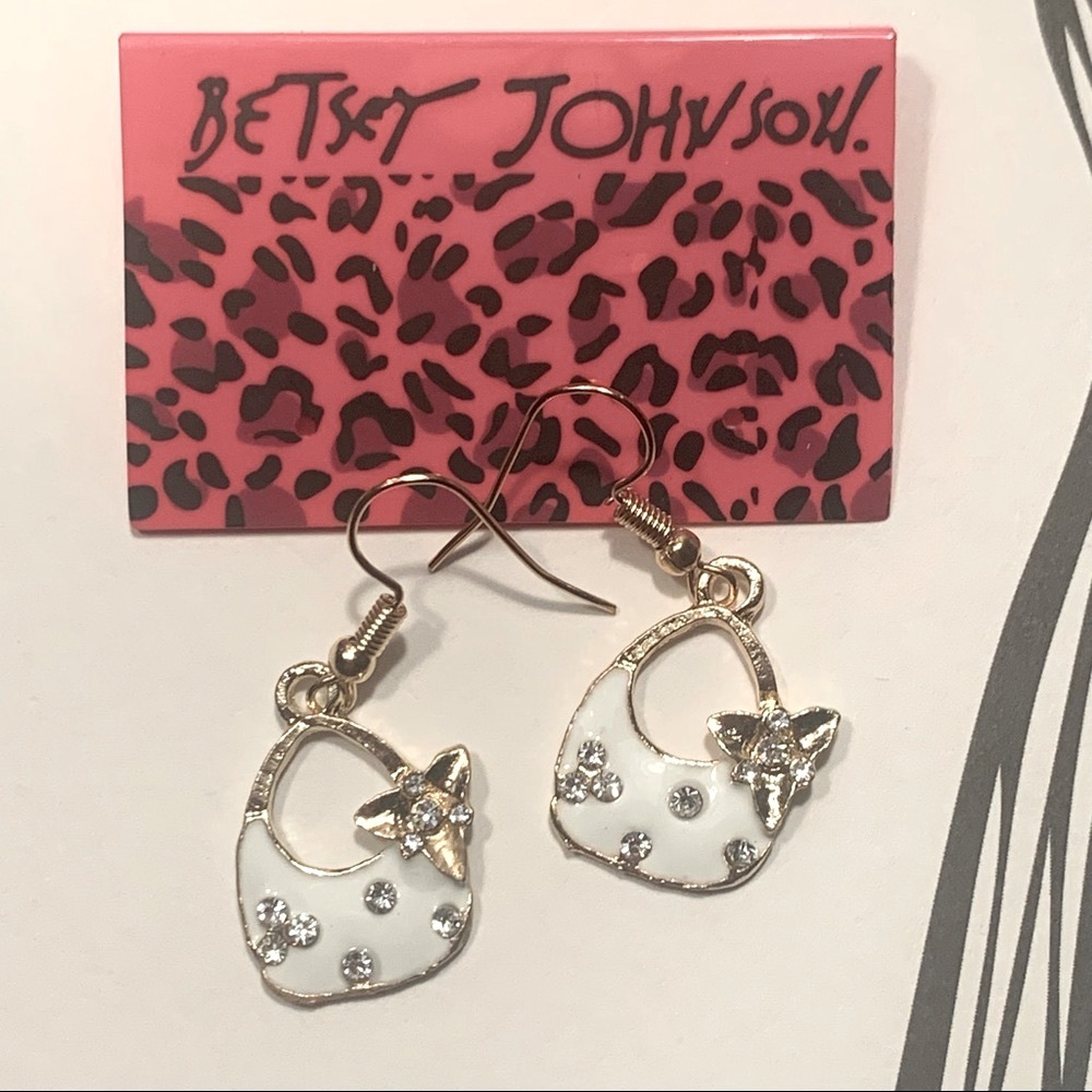 🌸 3/$30 🌸 Betsey Johnson Style - Chic White Purse Earrings